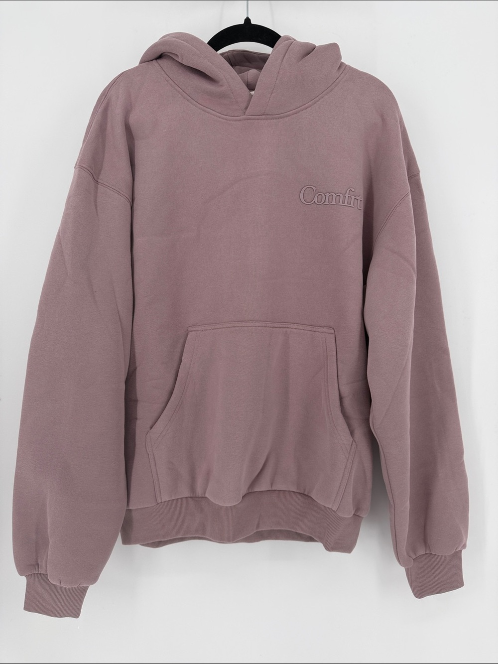 Comfrt Minimalist Hoodie Medium Orchid Mauve Oversized Heavyweight Sweatshirt